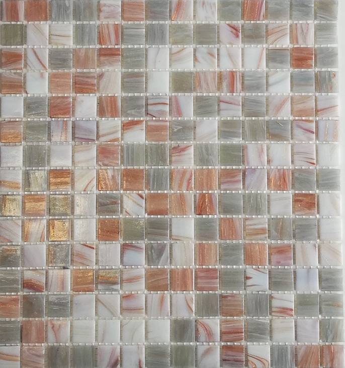 Hand pattern mosaic tile glass gold silk light beige wall tile bathroom tile shower splashback tile mirror MOS54-0104_m