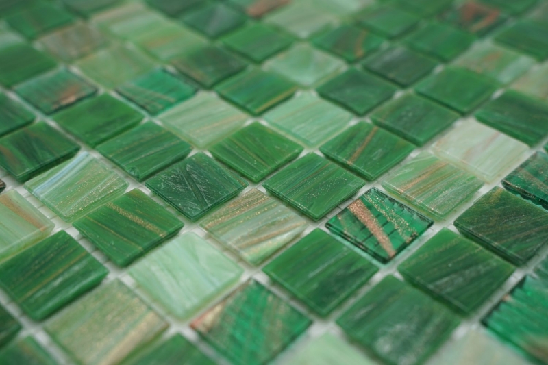 Mano modello mosaico piastrelle di vetro oro-seta verde parete piastrelle bagno piastrelle doccia splashback piastrelle specchio MOS54-0504_m