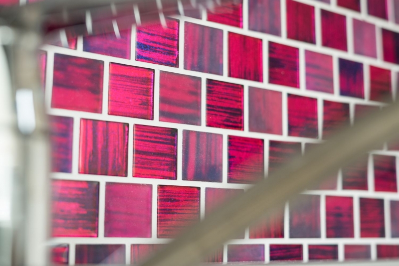 Mosaico dipinto a mano Mosaico in vetro traslucido Struttura in cristallo rosa chiaro smerigliato MOS68-CF47_m