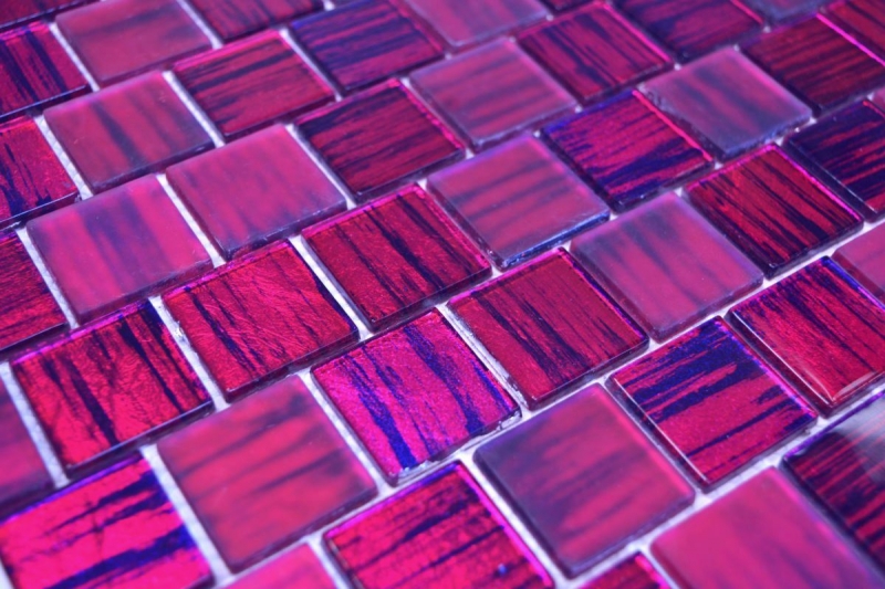 Hand-painted mosaic tile Translucent glass mosaic Crystal structure pink clear frosted MOS68-CF47_m