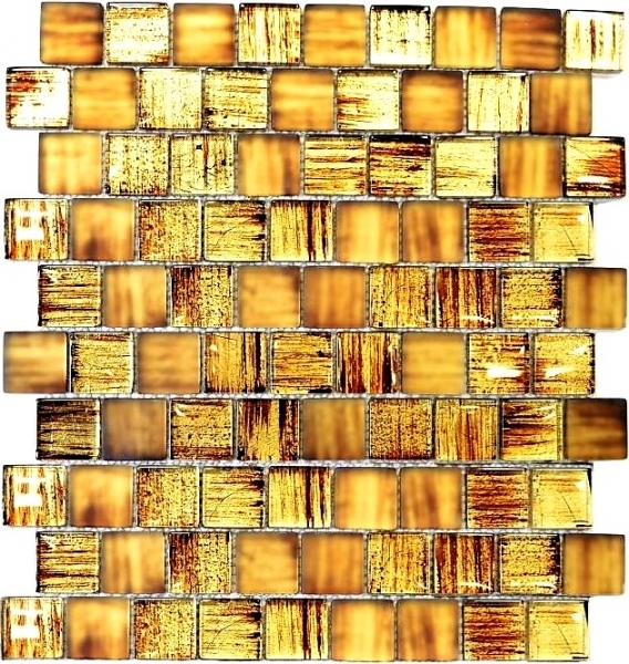Motif manuel Carreau de mosaïque de verre translucide Crystal structure brun clair givré MOS78-CF85_m
