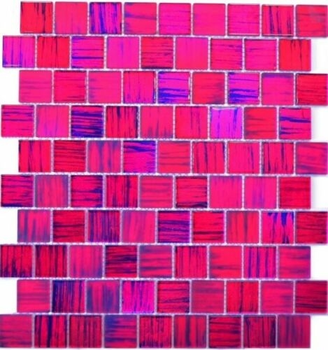 Handmuster Mosaikfliese Transluzent Glasmosaik Crystal Struktur pink klar gefrostet MOS78-CF87_m