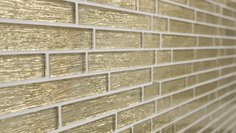 Hand-painted mosaic tile Translucent composite glass mosaic Crystal Chic gold MOS86-8CGO_m
