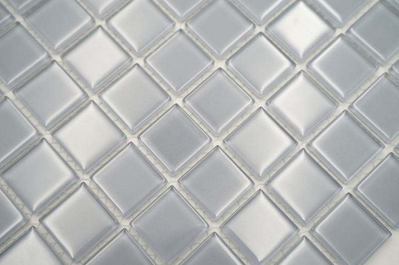 Piastrella di mosaico dipinta a mano Grigio traslucido Mosaico di vetro Cristallo grigio chiaro BAGNO WC Cucina PARETE MOS60-0204_m