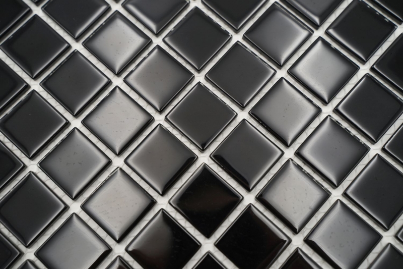 Hand-painted mosaic tile Translucent black Glass mosaic Crystal black MOS60-0304_m