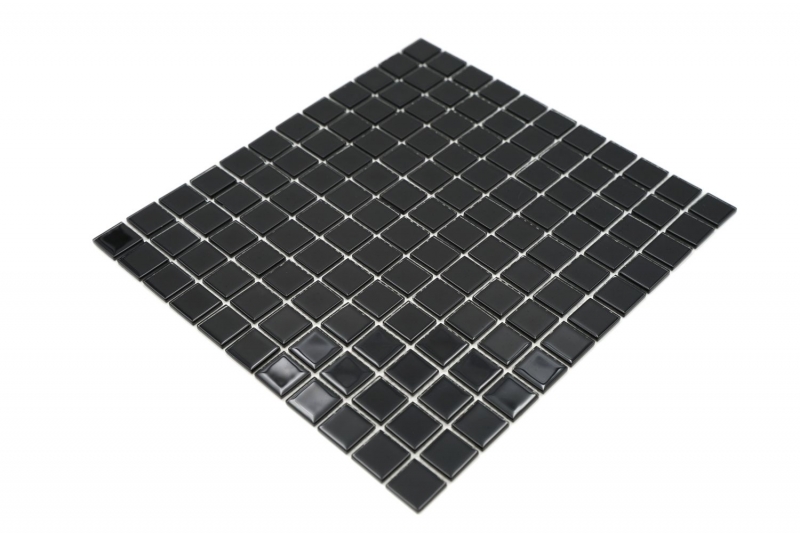 Hand-painted mosaic tile Translucent black Glass mosaic Crystal black MOS60-0304_m