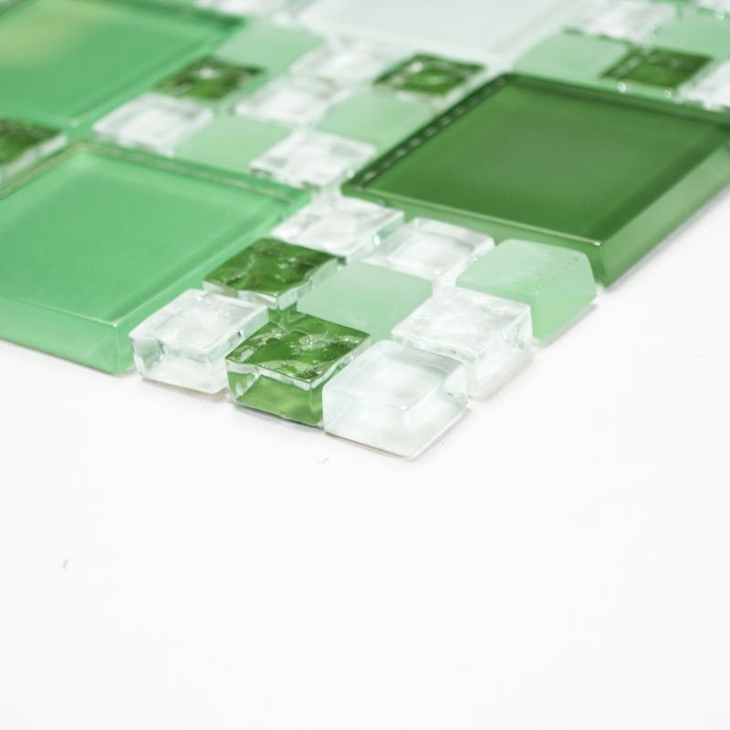 Hand-painted mosaic tile Translucent green Combination glass mosaic Crystal green green matt MOS78-0504_m