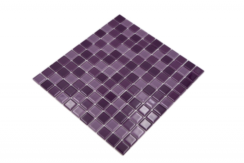 Handmuster Mosaikfliese Transluzent lila Glasmosaik Crystal lila BAD WC Küche WAND MOS62-1104_m