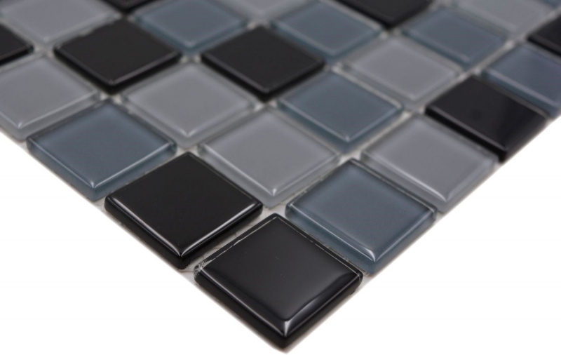 Piastrella di mosaico dipinta a mano Nero traslucido Mosaico di vetro Cristallo nero BAGNO WC Cucina PARETE MOS62-0208_m