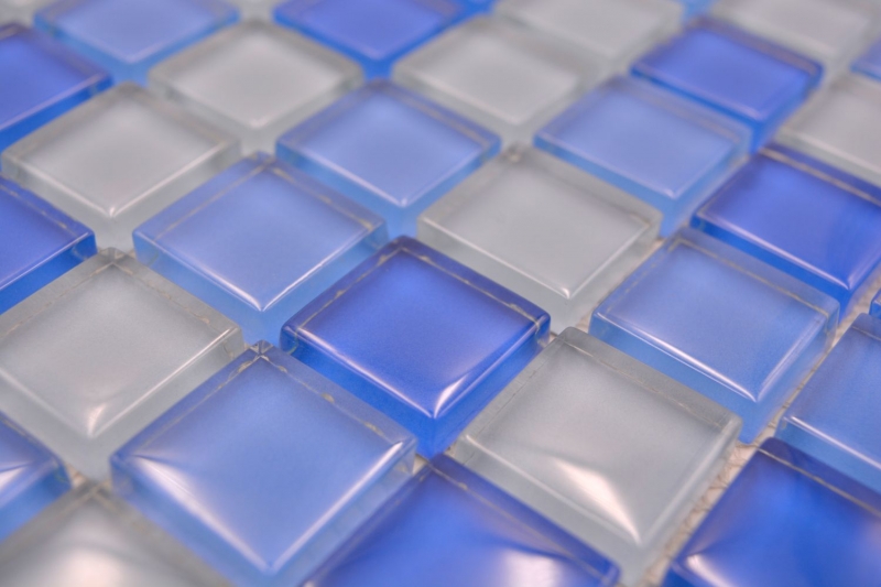 Handmuster Mosaikfliese Transluzent hellblau Glasmosaik Crystal hellblau BAD WC Küche WAND MOS72-0406_m