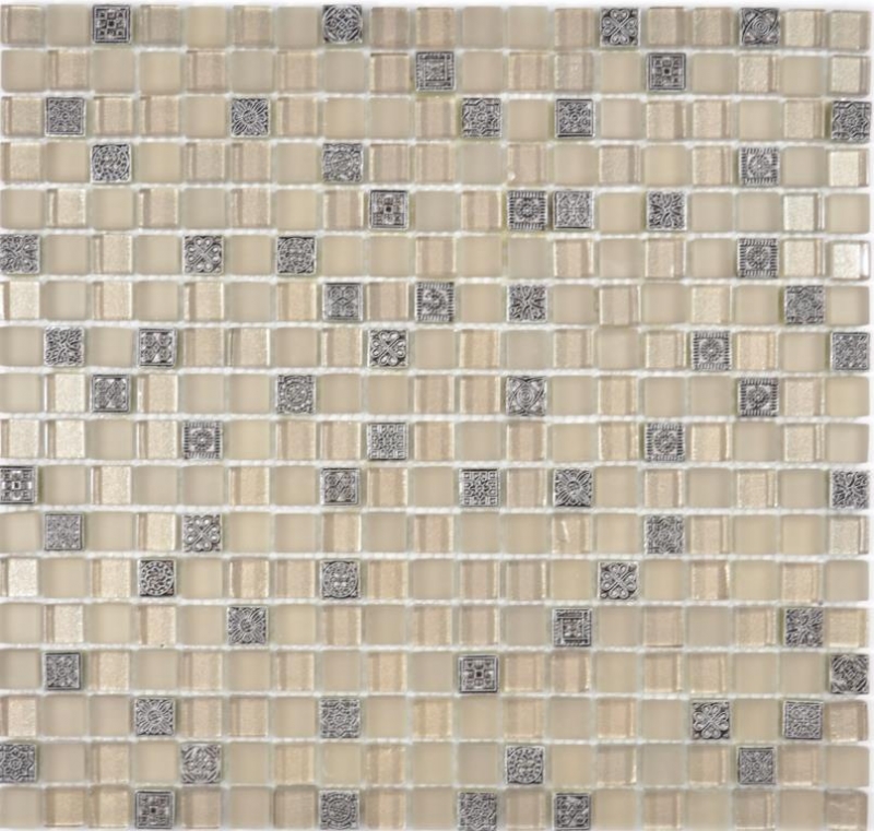 Motif manuel Carreau de mosaïque Translucide champagne Mosaïque de verre Crystal Resin champagne mat MOS92-0106_m