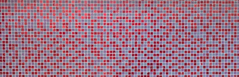 Mosaico dipinto a mano Piastrella traslucida rosso rosa bianco Mosaico di vetro Cristallo Resina rosso rosa bianco opaco MOS92-0911_m