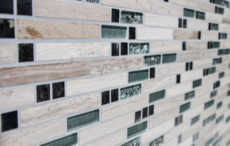 Hand sample mosaic tile Tile mirror translucent stainless steel white wood composite glass mosaic Crystal stone steel wood white MOS86-0108_m