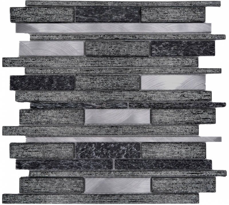 Hand sample mosaic tile Tile mirror translucent aluminum black composite glass mosaic Crystal stone Alu black MOS49-GV84_m