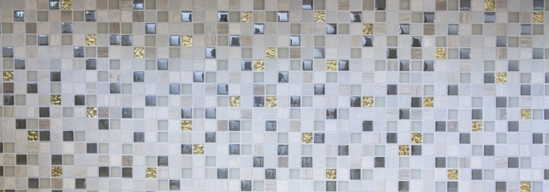 Hand-painted mosaic tile Tile backsplash Translucent light gray gold Glass mosaic Crystal stone EP light gray gold MOS83-HQ22_m