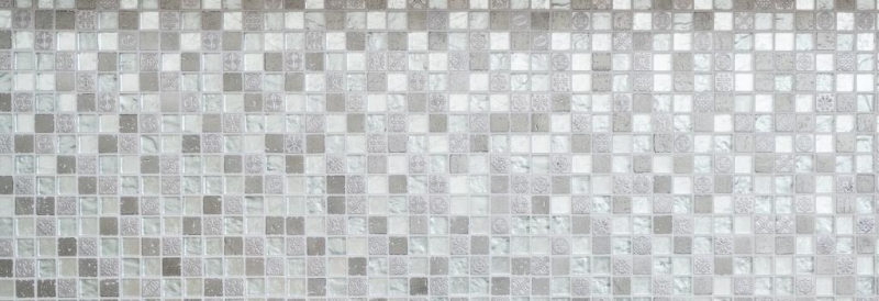 Pietra artificiale mosaico rustico tessere di vetro mosaico resina grigio argento antracite struttura cucina splashback piastrelle backsplash bagno - MOS83-CB33