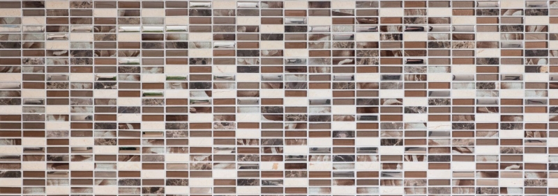 Hand-painted mosaic tile Tile backsplash Translucent brown silver Rectangle Glass mosaic Crystal stone brown MOS87-SM78_m