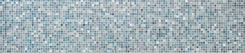 Handmuster Mosaikfliese Fliesenspiegel Transluzent grünblau Glasmosaik Crystal Stein Cream grünblau MOS92-XCR1501_m