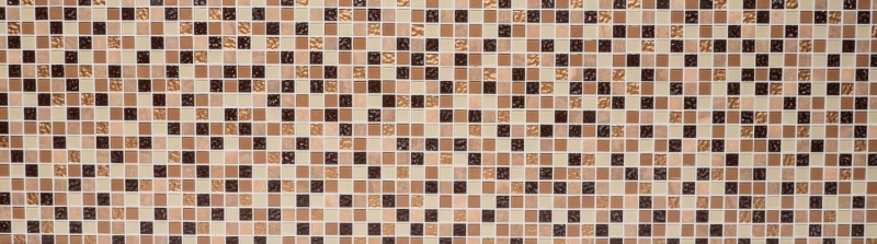 Handmuster Mosaikfliese Fliesenspiegel Transluzent beige braun Glasmosaik Crystal Stein beige braun MOS92-1206_m