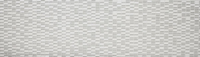 Hand-painted mosaic tile Tile backsplash Translucent white rods Glass mosaic Crystal stone white white matt MOS87-1401_m