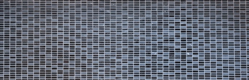 Hand-painted mosaic tile Tile backsplash Translucent gray rods Glass mosaic Crystal stone gray matt black MOS87-1403_m