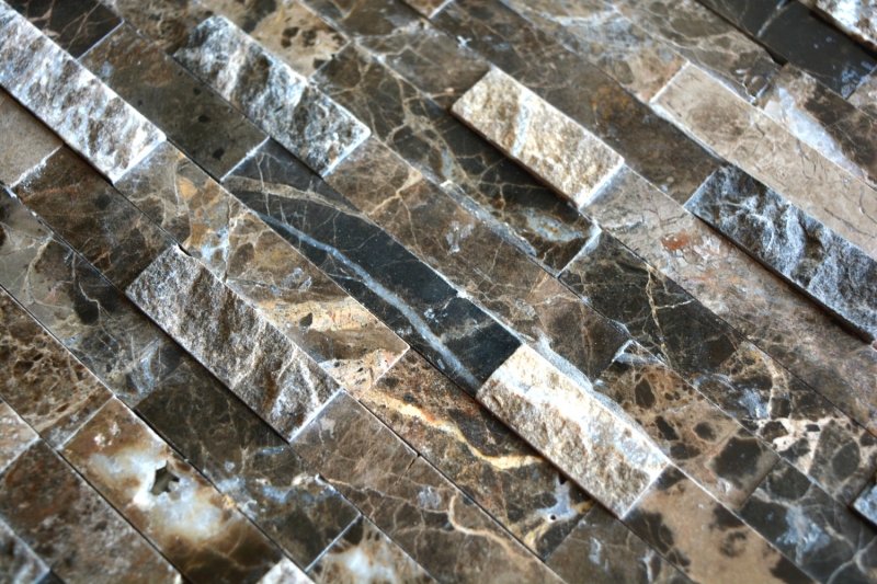 échantillon manuel carreau mosaïque autocollant marbre pierre naturelle brun foncé pierre naturelle emperador foncé MOS200-0113_m