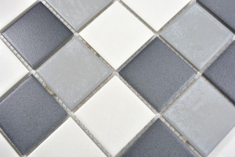 Hand sample ceramic mosaic tile backsplash antique white gray anthracite wall tile kitchen bathroom tile MOS14-0123_m