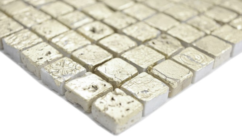 Handmuster Mosaik Stein Resin gold Wand Fliesenspiegel Küche  Bad MOS88-0707_m