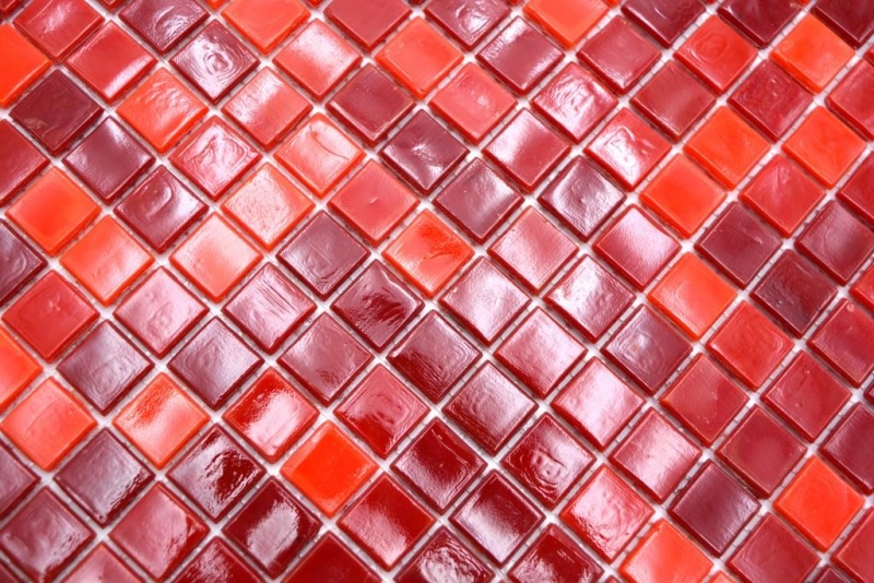 Motif main verre mosaïque de verre rouge mur carrelage cuisine salle de bain MOS58-0009_m