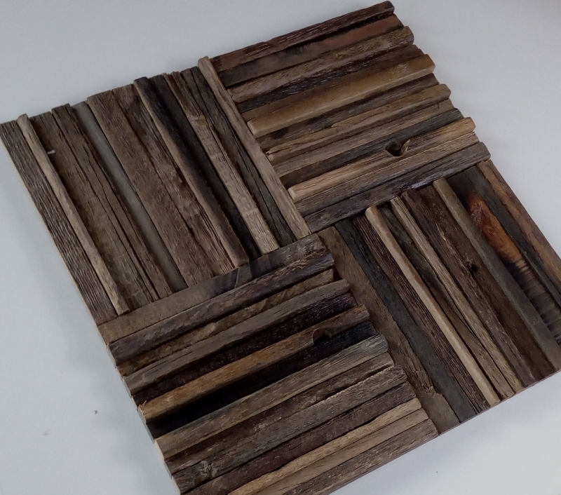 Échantillon manuel de bois mosaïque parquet boot OLD Wood bois FSC carreau de mosaïque murale carrelage cuisine salle de bain MOS160-27_m