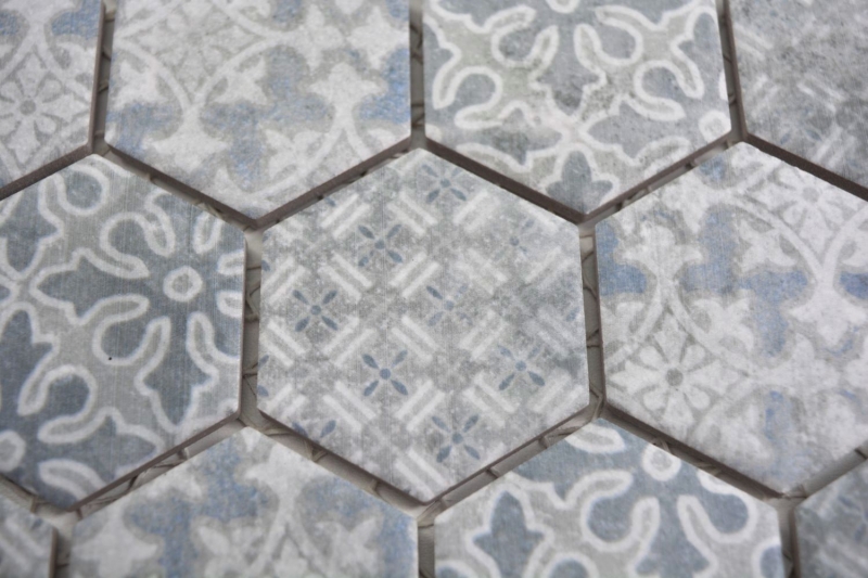 Hand pattern ceramic mosaic hexagon blue mosaic tile wall tile backsplash kitchen bathroom MOS11H-0004_m