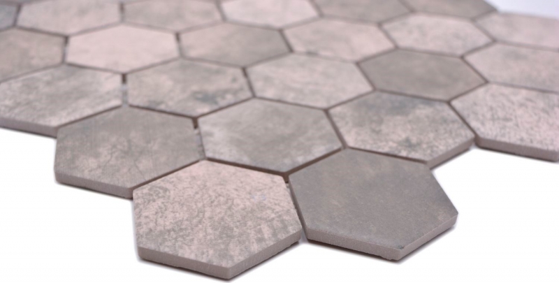 Hand pattern ceramic mosaic hexagon cement dark gray mosaic tile wall tile backsplash kitchen bathroom MOS11H-0026_m