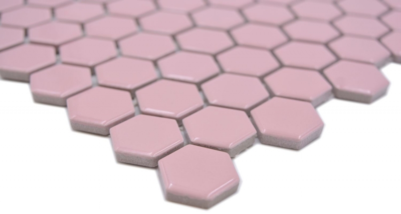 Mano modello ceramico esagono vecchio rosa lucido mosaico piastrelle parete backsplash cucina bagno MOS11H-1111_m