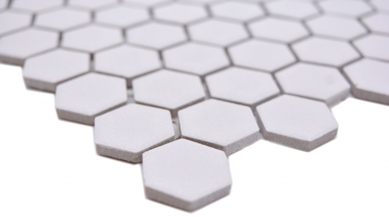 Hand pattern ceramic mosaic hexagon white R10B shower tray floor tile mosaic tile kitchen bathroom floor MOS11H-0101-R10_m