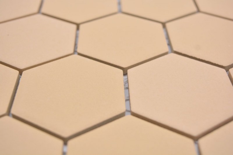 Hand pattern ceramic mosaic hexagon ochre orange R10B shower tray floor tile mosaic tile kitchen bathroom floor MOS11H-0808-R10_m