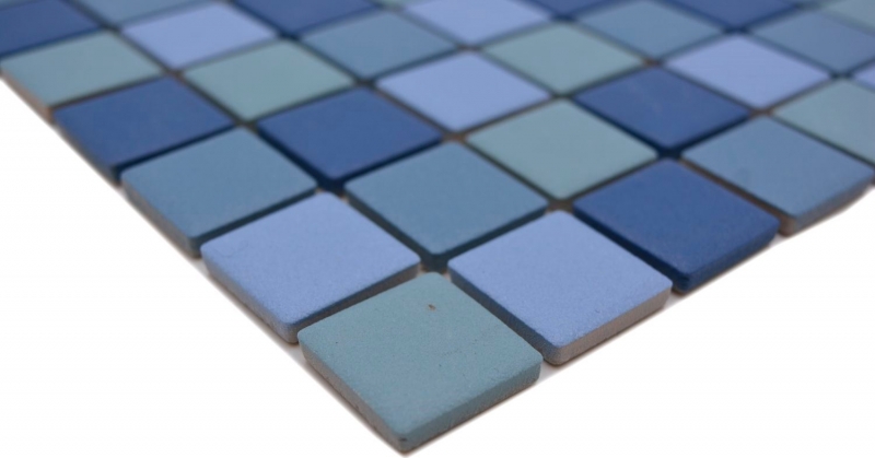 Piastrella a mosaico per piscina blu turchese, decorata a mano, per pavimento doccia SLIPPING MOS18-0404-R10_m