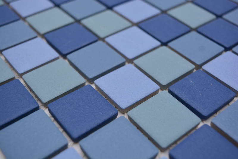 Piastrella a mosaico per piscina blu turchese, decorata a mano, per pavimento doccia SLIPPING MOS18-0404-R10_m
