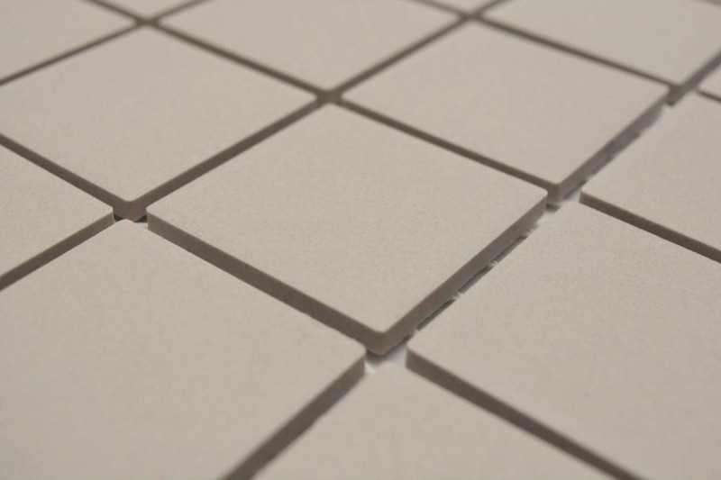 Handmuster Mosaikfliese Keramik hellbeige magnolia unglasiert RUTSCHEMMEND MOS14B-1211-R10_m