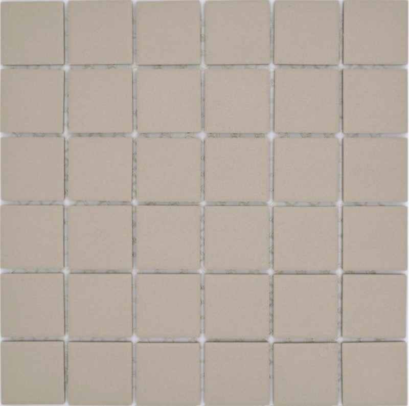 Handmuster Mosaikfliese Keramik hellbeige magnolia unglasiert RUTSCHEMMEND MOS14B-1211-R10_m