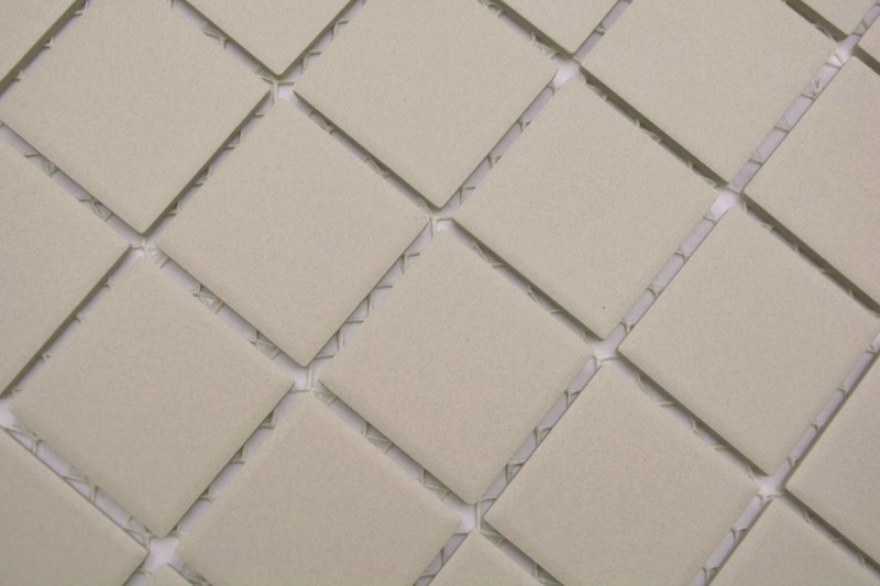 Handmuster Mosaikfliese Keramik hellbeige magnolia unglasiert RUTSCHEMMEND MOS14B-1211-R10_m