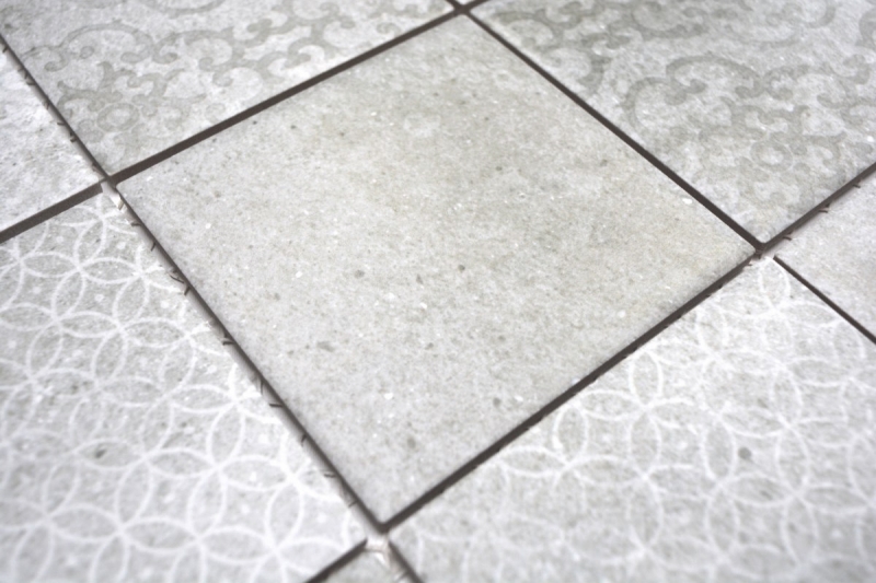 Retro vintage mosaic tiles ceramic gray kitchen splashback MOS22-CELLO_f | 10 mosaic mats