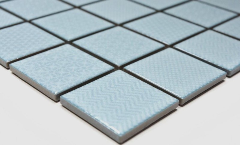 Mosaic tiles TURQUOISE AQUA BLUE LIGHT BATHROOM pool tile backsplash kitchen wall MOS16-0402_f | 10 mosaic mats