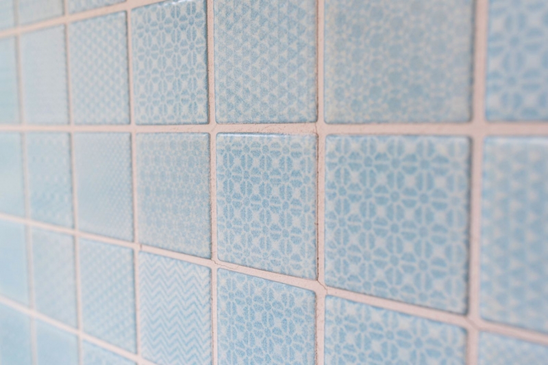 Mosaic tiles TURQUOISE AQUA BLUE LIGHT BATHROOM pool tile backsplash kitchen wall MOS16-0402_f | 10 mosaic mats
