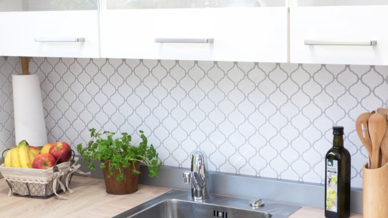 Retro vintage mosaic tiles ceramic Florentine white glossy kitchen splashback MOS13-1WG_f | 10 mosaic mats
