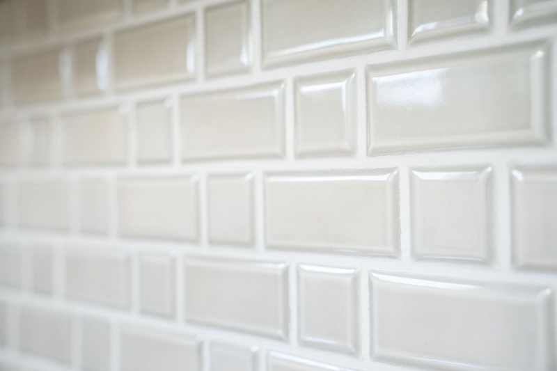 Metro Subway mosaic tiles ceramic gray tile backsplash kitchen wall MOS26WM-0202_f | 10 mosaic mats