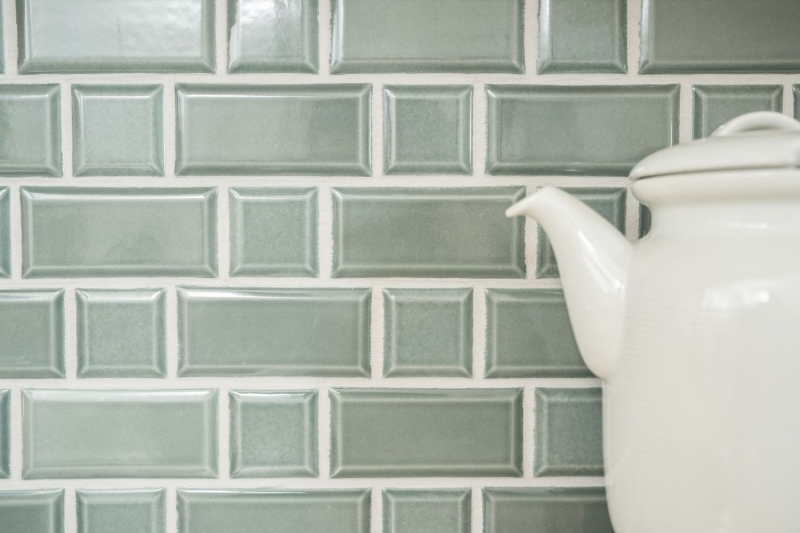 Metro Subway mosaic tiles ceramic tile backsplash kitchen wall petrol MOS26WM-0218_f | 10 mosaic mats