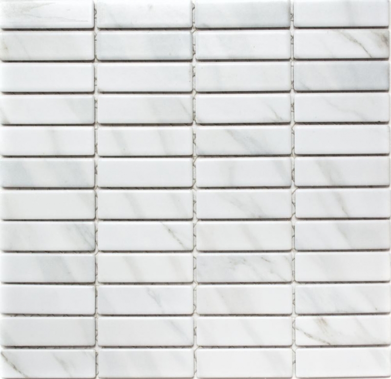 Mosaic tile ceramic rods stone look white tile backsplash kitchen MOS24-STSO01_f | 10 mosaic mats