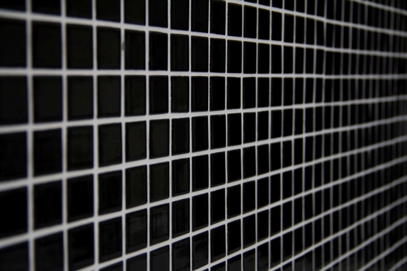 Mosaic tile ceramic BLACK GLOSSY wall tile backsplash kitchen MOS18-0302_f
