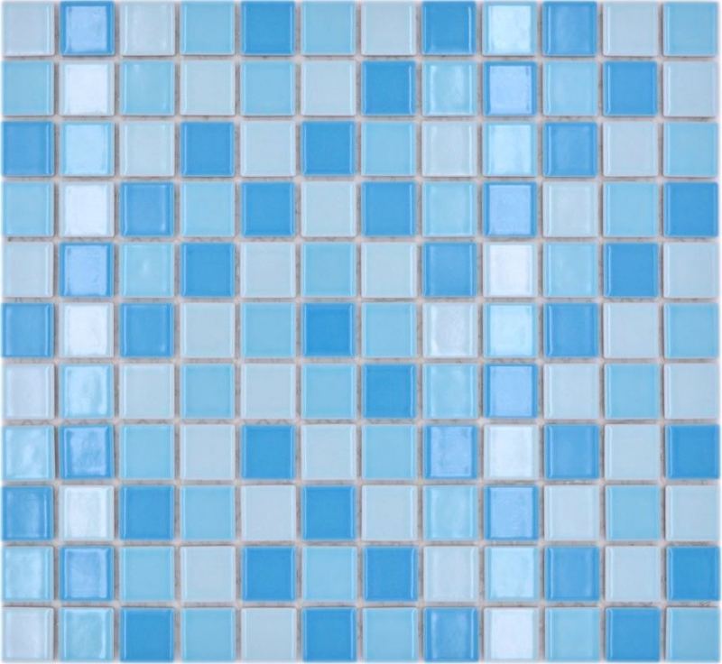 Schwimmbadmosaik Mosaikfliese Keramik blau mix glänzend BAD Duschwand MOS18-0406_f