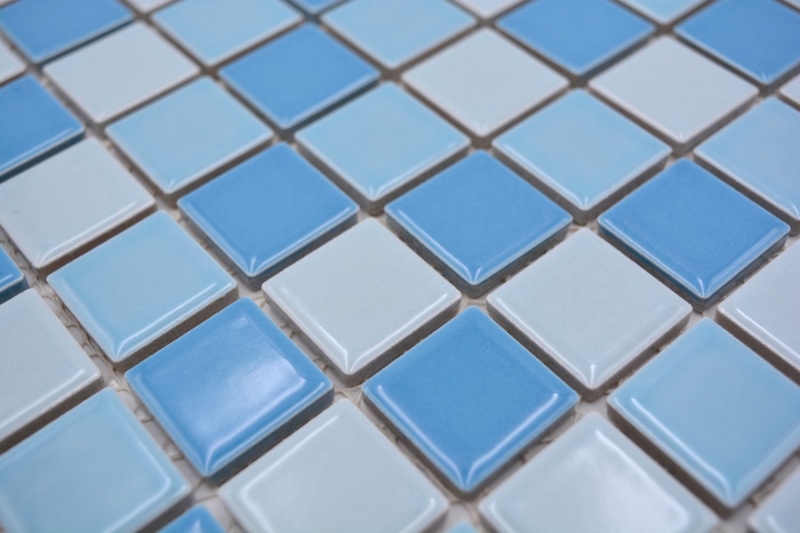 Mosaïque de piscine Carreau de mosaïque céramique bleu mix brillant BAD Paroi de douche MOS18-0406_f
